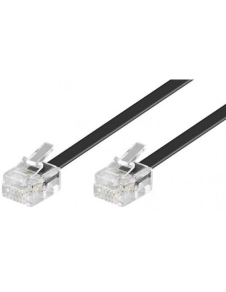 Cordon téléphonique RJ11 noir - 6 m