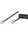 Cordon téléphonique RJ9 noire spiralé 4 m