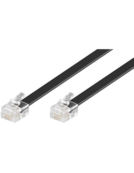Cordon téléphonique RJ12 noir 6 m