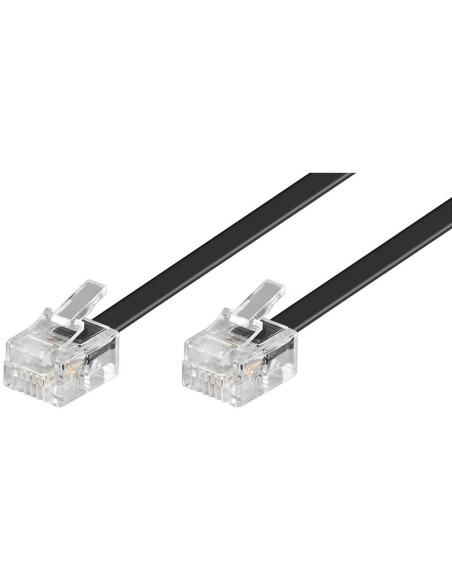 Cordon téléphonique RJ11 noir - 10 m