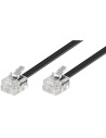 Cordon téléphonique RJ11 noir - 10 m