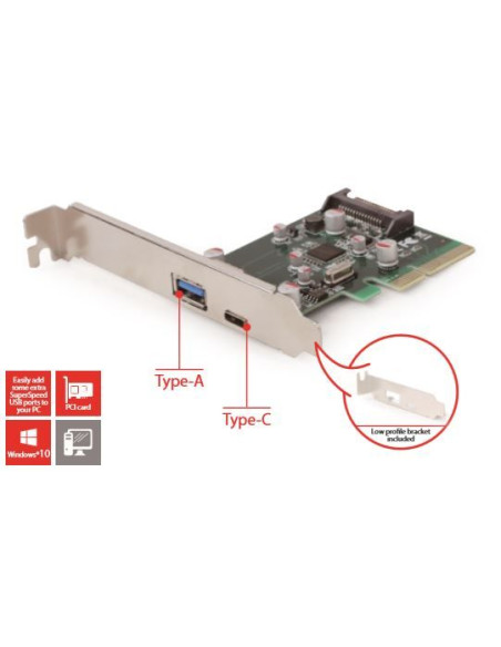 Carte PCI Express 2 ports USB 3.1...