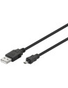 Cordon USB 2.0 A / M - Mini 8 pin - Noir - 1,80 m