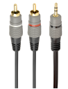 Cordon Jack stéréo 3.5 mm / M vers 2 x RCA Blanc & Rouge...
