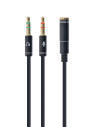 Cordon audio stéréo jack 3.5 mm /F vers 2 x jack /M - 4...