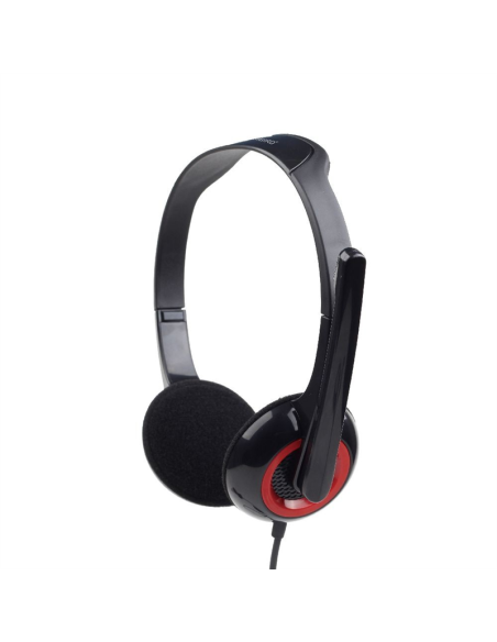 Casque stéréo avec micro noir & rouge...