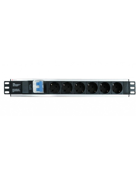 Panneau 19" 1.5U 6 prises 2P+T 45° -...