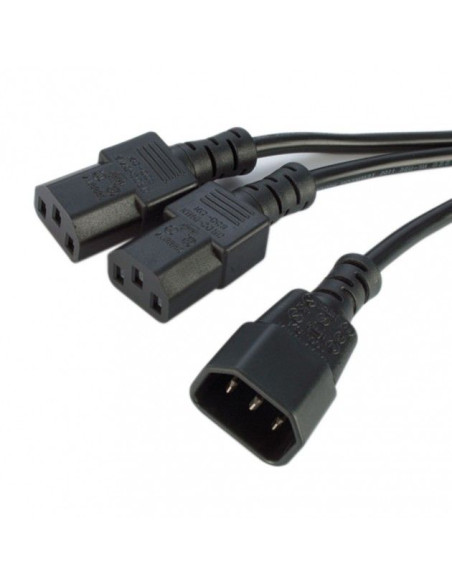 Rallonge C14 vers 2 x C13 "Y" - noir...