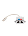 Éclateur de paires 2 x port RJ45 Cat.5e FTP - Cordon 0.15 m