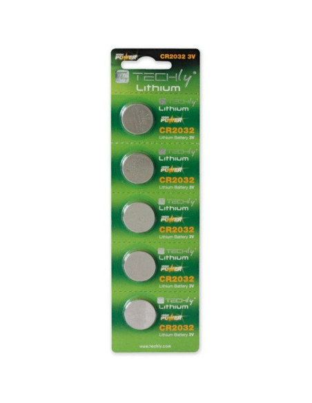 Blister de 5 piles au lithium CR2032