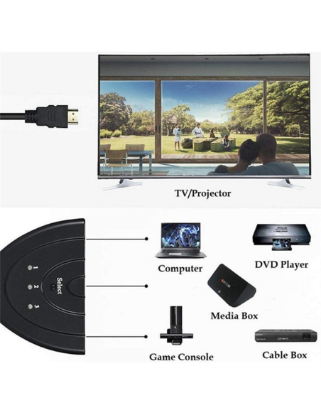 Switch hdmi 3x1 - Pigtail - 4 K 30 Hz