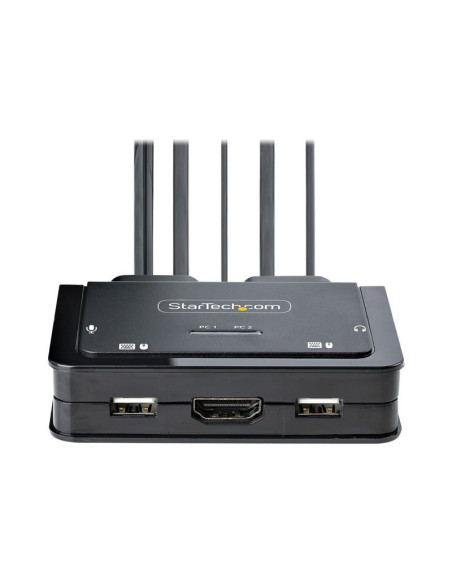 2-Port Hybrid Cable KVM Switch 4K HDMI
