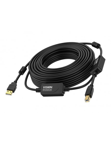 VISION 10m Black USB 2.0 booster cable