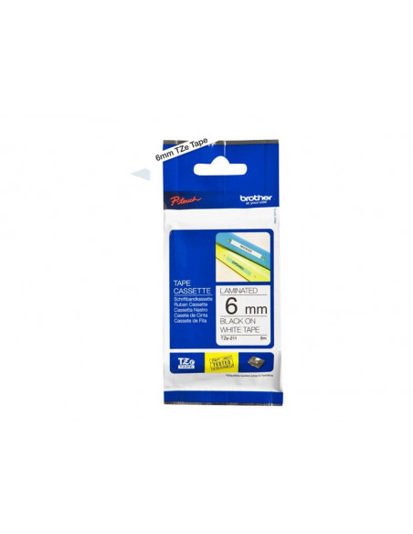 Tape/6mm black on white f P-Touch TZE