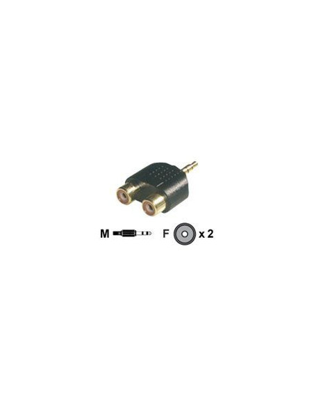 Jack 3.5mm male to 2 x RCA female adapte