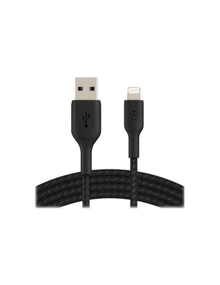 Lightning-USB-A Cable Braid 0.15M Black