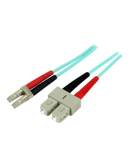 2m 10 Gb Aqua Fiber Patch Cable LC/SC