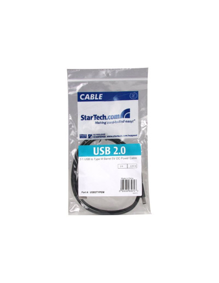 3ft USB to Type M Barrel DC Power Cable