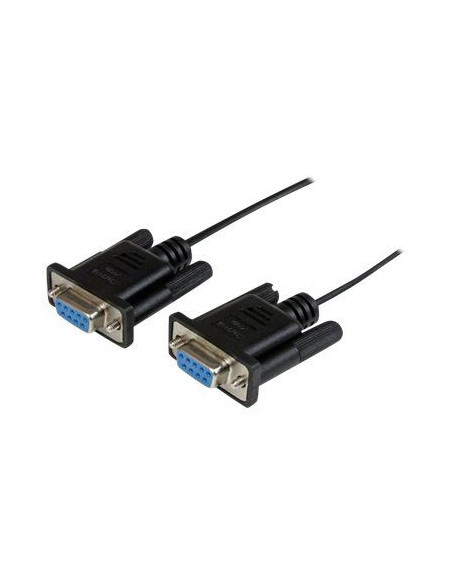 1m Black DB9 RS232 Null Modem Cable F/F