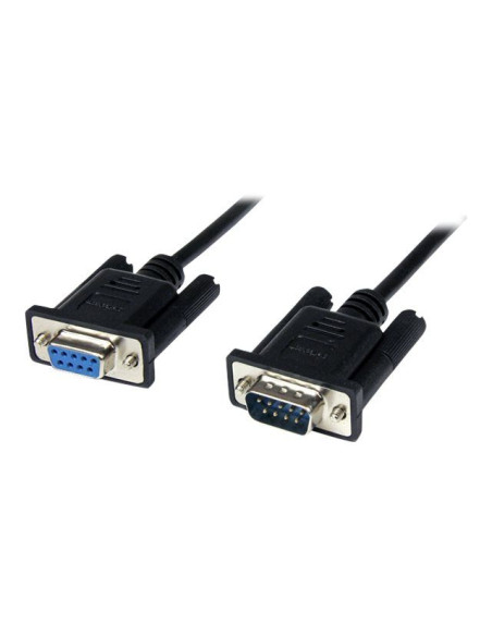 1m Black DB9 RS232 Null Modem Cable F/M