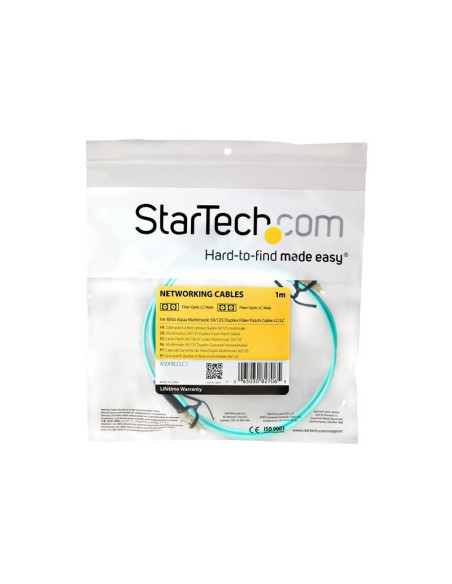 1m 10 Gb Aqua Fiber Patch Cable LC/LC